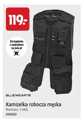 Kamizelka robocza męska Bluewear promocja w Jula