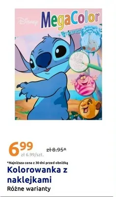 Kolorowanka z naklejkami Disney MegaColor promocja w Action