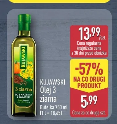 Olej 3 ziarna Kujawski promocja w Aldi