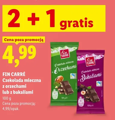Czekolada mleczna z orzechami Fin Carré promocja w Lidl