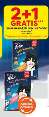 Przekąska dla kota Felix Deli Moments z pstrągiem promocja w POLOmarket