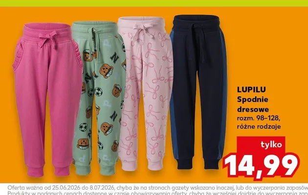 Spodnie dresowe Lupilu promocja w Kaufland