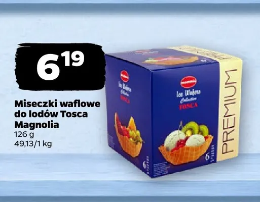 Miseczki waflowe do lodów Tosca Magnolia promocja w Netto