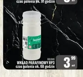 Wkład parafinowy RP3 Bolsius promocja w Tomi Markt