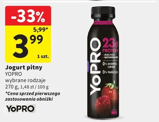 Jogurt pitny promocja w Intermarche