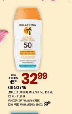 Emulsja do opalania Kolastyna SPF 50 promocja w Drogerie Natura