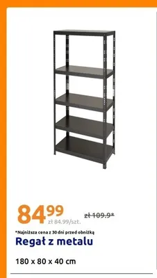 Regał z metalu 180x80x40 cm promocja w Action