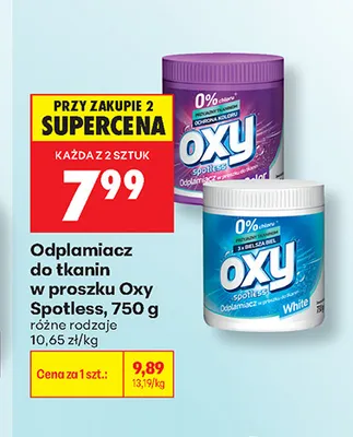 Odplamiacz do tkanin w proszku Oxy Spotless promocja w Biedronka