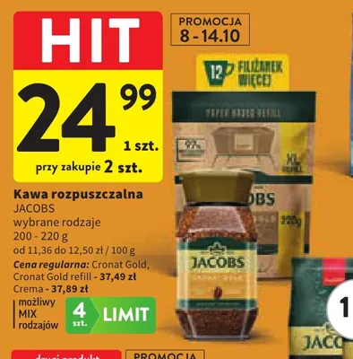 Kawa rozpuszczalna Jacobs promocja w Intermarche