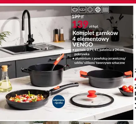 Komplet garnków 4-elementowy Vengo promocja w Salony Agata