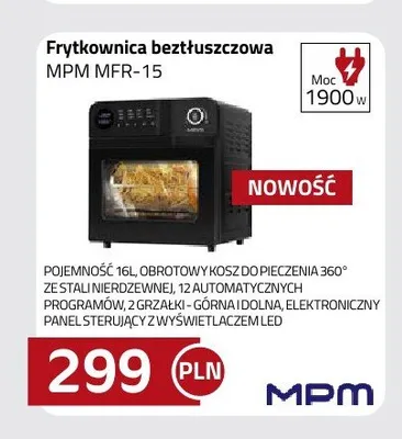 Frytkownica beztłuszczowa MPM MFR-15 promocja w kakto.pl