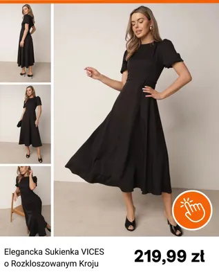 Sukienka elegancka VICES o rozkloszowanym kroju promocja w Born2be