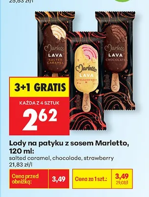 Lody na patyku Lava Chocolate 3+1 GRATIS promocja w Biedronka