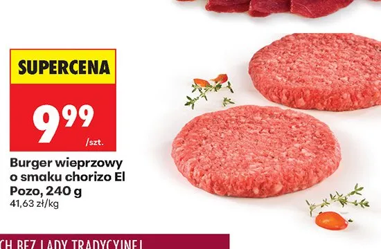 Burger wieprzowy o smaku chorizo El Pozo promocja w Biedronka