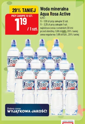 Woda mineralna Aqua Rosa Active promocja w POLOmarket