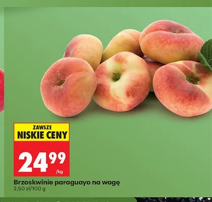 Brzoskwinie paraguayo na wagę promocja w Biedronka