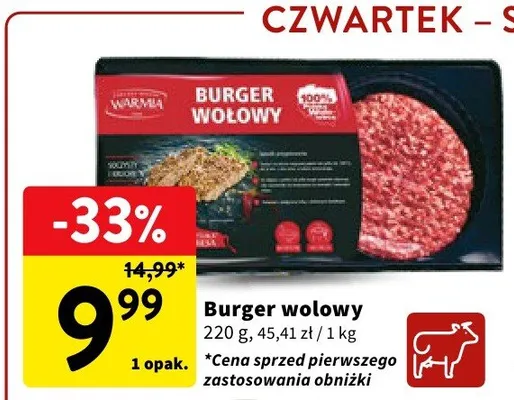 Burger wołowy promocja w Intermarche
