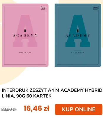 Zeszyt A4 Interdruk Academy Hybrid linia 60 kartek promocja w taniaksiazka.pl