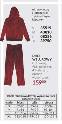 Dres welurowy promocja w AVON