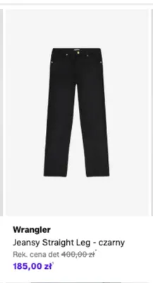 Jeansy Straight Leg Wrangler czarny promocja w Lounge by Zalando