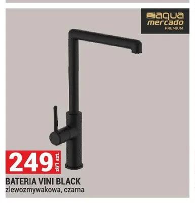 Bateria zlewozmywakowa Aqua Mercado Vini Black czarna promocja w Merkury Market
