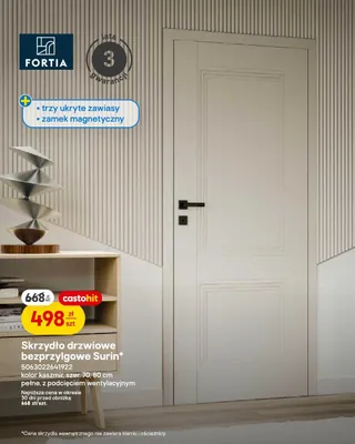 Skrzydło drzwiowe bezprzylgowe Surin kolor kaszmir szer. 70cm z podcięciem wentylacyjnym promocja w Castorama
