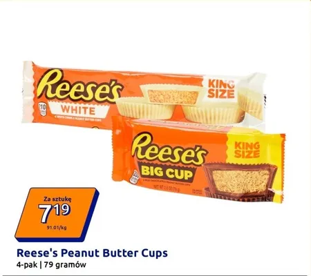 Ciasteczka z masłem orzechowym w białej czekoladzie Reese's promocja w Action