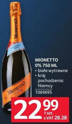 Wino MIONETTO 0% 750 ML białe wytrawne promocja w Selgros