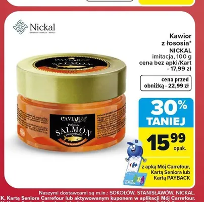 Imitacja kawioru z łososia Nickal promocja w Carrefour Market