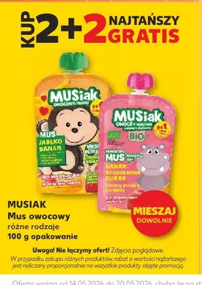 Mus owocowy banan brzoskwinia burak Musiak promocja w Kaufland
