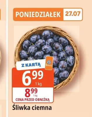 Śliwka ciemna promocja w Leclerc