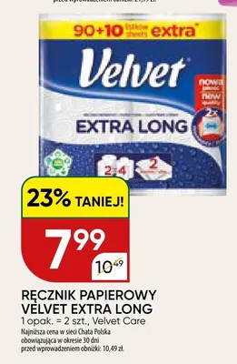 Ręcznik papierowy extra long promocja w Chata Polska