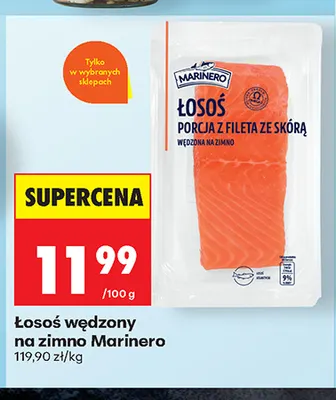 Łosoś wędzony na zimno Marinero promocja w Biedronka