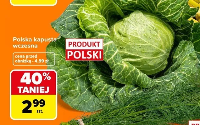 Kapusta wczesna polska promocja w Carrefour Market