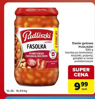 Danie gotowe Fasolka po bretońsku Pudliszki promocja w Carrefour Market