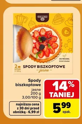 Spody biszkoptowe jasne Dan Cake promocja w Carrefour Market