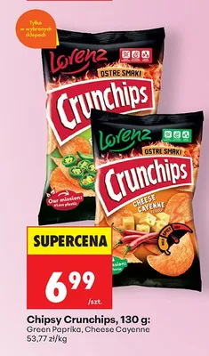 Chipsy Crunchips cheese cayenne promocja w Biedronka