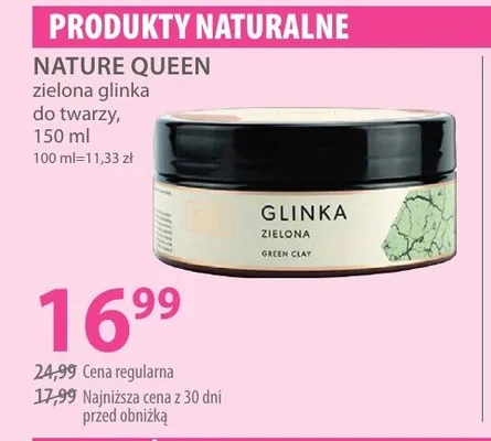 Zielona glinka do twarzy Nature Queen promocja w Hebe