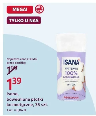 Bawełniane płatki kosmetyczne promocja w Rossmann