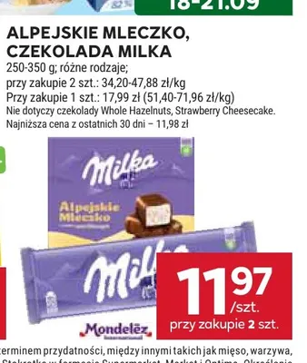 Alpejskie Mleczko Milka promocja w Stokrotka