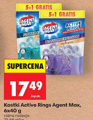 Kostki do WC Active Rings różne rodzaje promocja w Biedronka