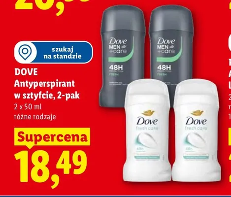 Antyperspirant w sztyfcie Dove Men+Care Clean Comfort 2-pak promocja w Lidl