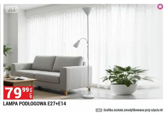 Lampa podłogowa E27+E14 promocja w Merkury Market