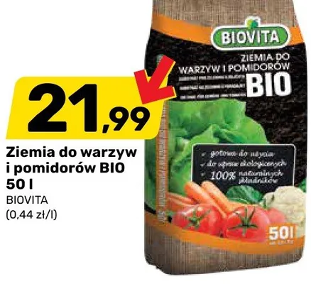 Ziemia do warzyw i pomidorów BIO 50 l promocja w Bricomarche