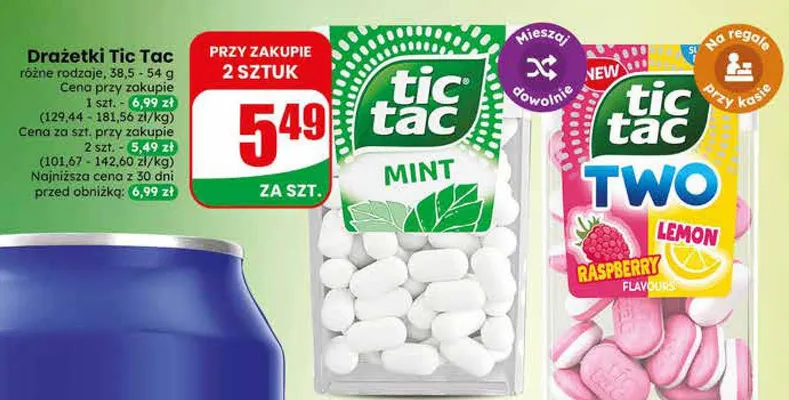 Drażetki Tic Tac mint promocja w Dino
