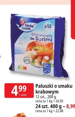 Paluszki o smaku krabowym Pêche Océan 12-pak promocja w Leclerc