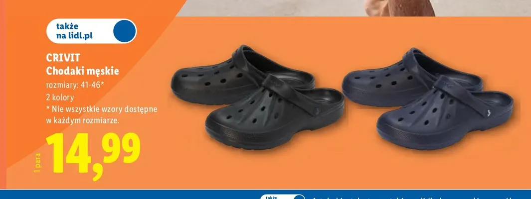 Chodaki męskie Crivit promocja w Lidl