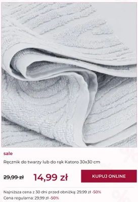 Ręcznik do rąk Katoro home&you 30x30 cm promocja w home&you