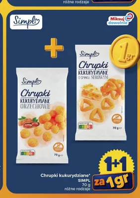 Chrupki kukurydziane o smaku serowym Simply promocja w Carrefour