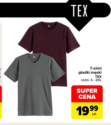 T-shirt gładki męski TEX promocja w Carrefour